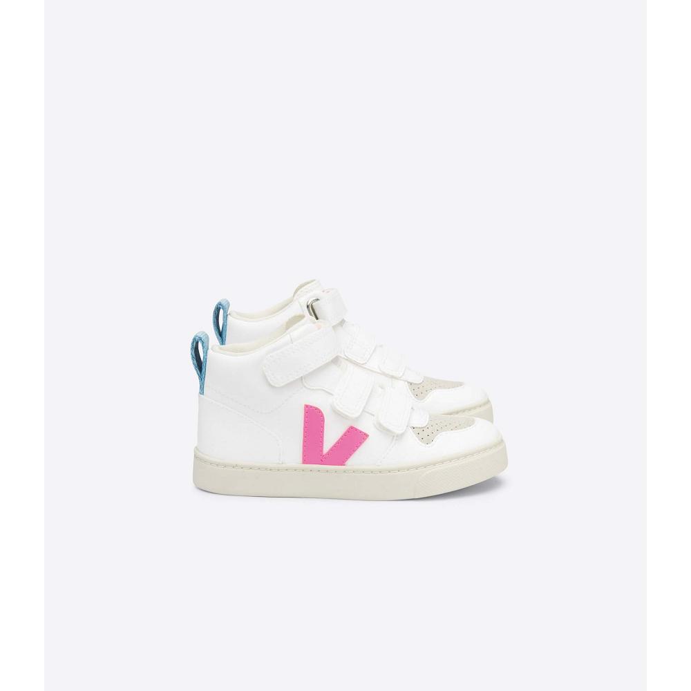 Veja V-10 MID CWL Schoenen Kinderen White/Blue/Pink | NL 799ZUT